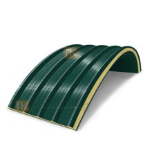 Сэндвич-панели арочные с пенополиизоциануратом, ширина 1000 мм, толщина 100 мм, 0.5/0.5, RAL6005