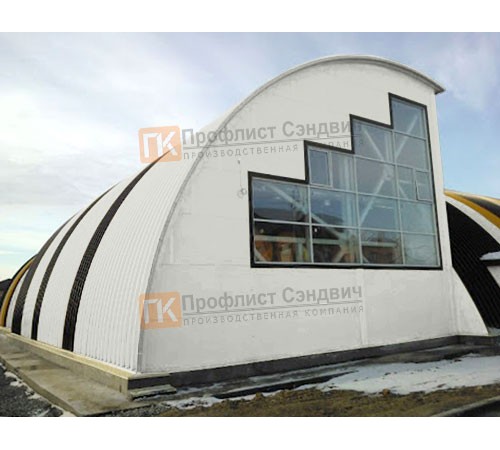 Сэндвич-панели арочные с пенополистиролом, ширина 1000 мм, толщина 10 мм, 0.5/0.5, RAL9002