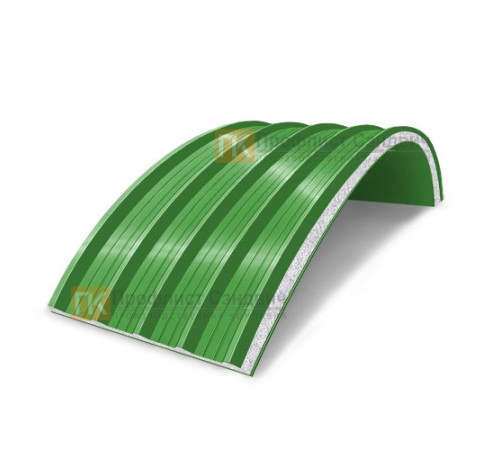 Сэндвич-панели арочные с пенополистиролом, ширина 1200 мм, толщина 10 мм, 0.5/0.5, RAL6018