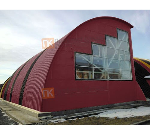 Сэндвич-панели арочные с пенополистиролом, ширина 1200 мм, толщина 10 мм, 0.5/0.5, RAL3005