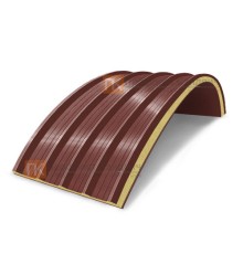 Сэндвич-панели арочные с пенополиуретаном, ширина 1200 мм, толщина 10 мм, 0.5/0.5, RAL3009