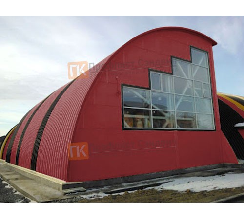 Сэндвич-панели арочные с пенополиизоциануратом, ширина 1200 мм, толщина 40 мм, 0.5/0.5, RAL3011