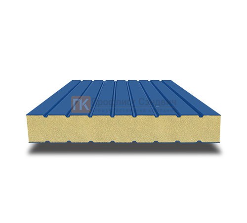 Сэндвич панели без замков с пенополиуретаном, ширина 1000 мм, толщина 30 мм, 0.5/0.5, RAL5005