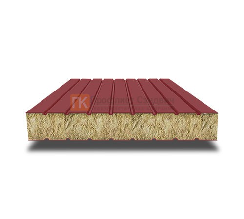 Сэндвич панели без замков с минеральной ватой, ширина 1000 мм, толщина 30 мм, 0.5/0.5, RAL3011