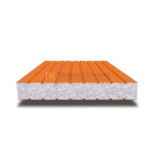 Сэндвич панели без замков с пенополистиролом, ширина 1000 мм, толщина 100 мм, 0.5/0.5, RAL2004