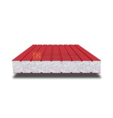 Сэндвич панели без замков с пенополистиролом, ширина 1000 мм, толщина 250 мм, 0.5/0.5, RAL3020