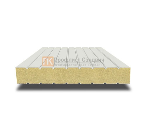 Сэндвич панели без замков с пенополиизоциануратом, ширина 1200 мм, толщина 120 мм, 0.5/0.5, RAL9002