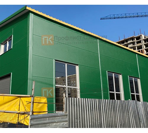 Сэндвич панели без замков с пенополиизоциануратом, ширина 1200 мм, толщина 100 мм, 0.5/0.5, RAL6002