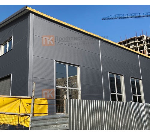 Сэндвич панели без замков с пенополиуретаном, ширина 1000 мм, толщина 80 мм, 0.5/0.5, RAL7024