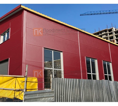 Сэндвич панели без замков с пенополиуретаном, ширина 1000 мм, толщина 80 мм, 0.5/0.5, RAL3011