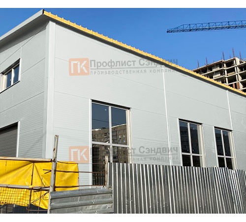 Сэндвич панели без замков с пенополиуретаном, ширина 1000 мм, толщина 80 мм, 0.5/0.5, RAL7035