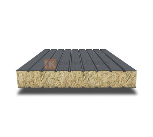 Сэндвич панели без замков с минеральной ватой, ширина 1000 мм, толщина 200 мм, 0.5/0.5, RAL7024