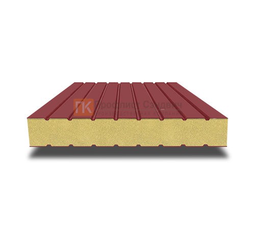 Сэндвич панели без замков с пенополиизоциануратом, ширина 1200 мм, толщина 80 мм, 0.5/0.5, RAL3011