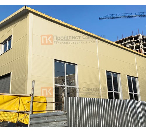 Сэндвич панели без замков с пенополиизоциануратом, ширина 1200 мм, толщина 50 мм, 0.5/0.5, RAL1014