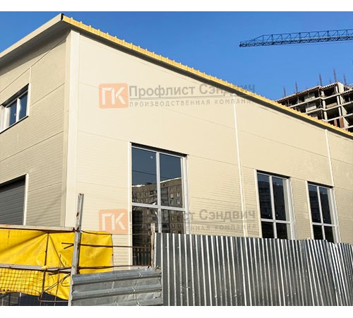 Сэндвич панели без замков с пенополиуретаном, ширина 1000 мм, толщина 50 мм, 0.5/0.5, RAL1015