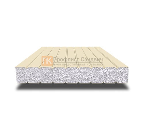 Сэндвич панели без замков с пенополистиролом, ширина 1000 мм, толщина 250 мм, 0.5/0.5, RAL1015