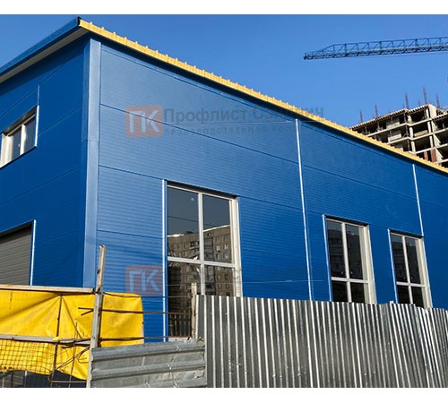 Сэндвич панели без замков с пенополиуретаном, ширина 1000 мм, толщина 80 мм, 0.5/0.5, RAL5005