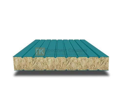 Сэндвич панели без замков с минеральной ватой, ширина 1200 мм, толщина 20 мм, 0.5/0.5, RAL5021