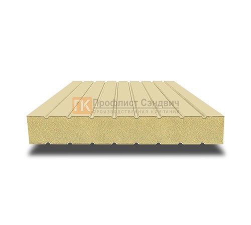 Сэндвич панели без замков с пенополиизоциануратом, ширина 1000 мм, толщина 200 мм, 0.5/0.5, RAL1014