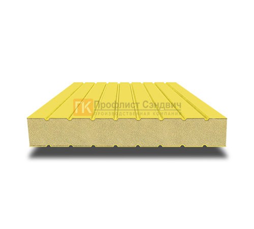 Сэндвич панели без замков с пенополиуретаном, ширина 1000 мм, толщина 200 мм, 0.5/0.5, RAL1018