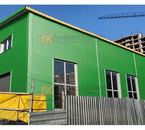 Сэндвич панели без замков с пенополистиролом, ширина 1000 мм, толщина 40 мм, 0.5/0.5, RAL6018