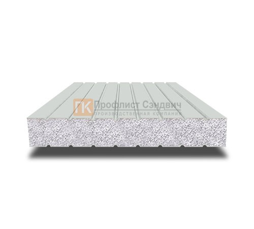 Сэндвич панели без замков с пенополистиролом, ширина 1200 мм, толщина 20 мм, 0.5/0.5, RAL7035