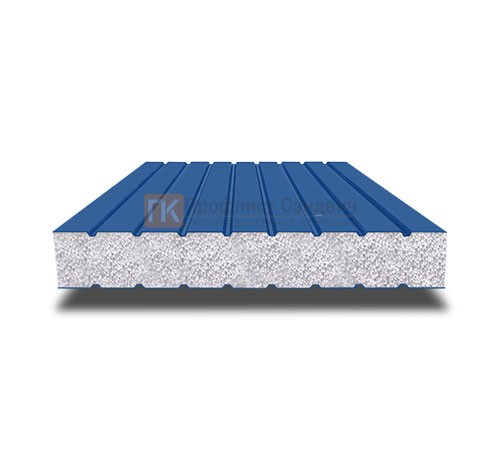 Сэндвич панели без замков с пенополистиролом, ширина 1200 мм, толщина 10 мм, 0.5/0.5, RAL5005