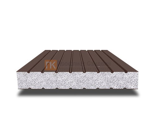 Сэндвич панели без замков с пенополистиролом, ширина 1200 мм, толщина 20 мм, 0.5/0.5, RAL8017