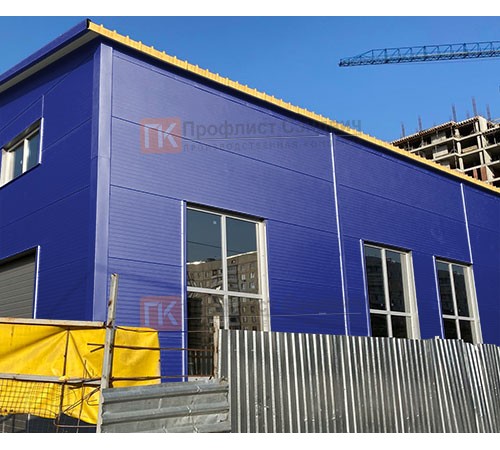 Сэндвич панели без замков с пенополиуретаном, ширина 1200 мм, толщина 40 мм, 0.5/0.5, RAL5002