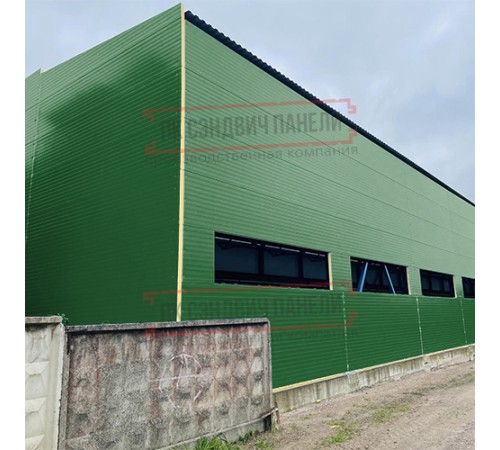 Сэндвич-панели двухслойные с минеральной ватой, ширина 1200 мм, толщина 150 мм, 0.5, RAL6002