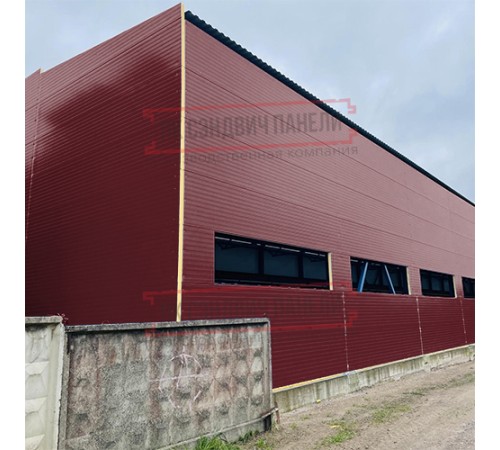 Сэндвич-панели двухслойные с минеральной ватой, ширина 1000 мм, толщина 40 мм, 0.5, RAL3005