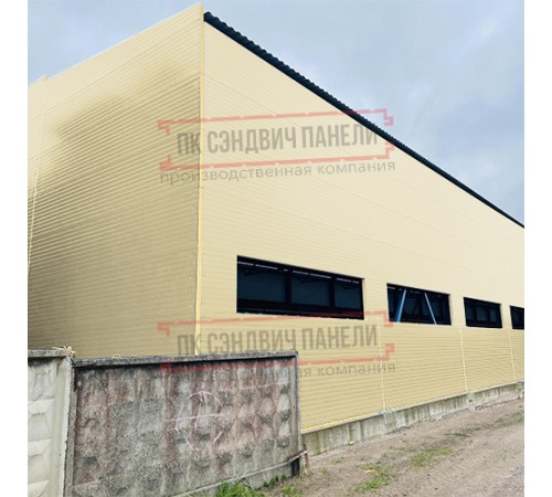 Сэндвич-панели двухслойные с минеральной ватой, ширина 1200 мм, толщина 80 мм, 0.5, RAL1014