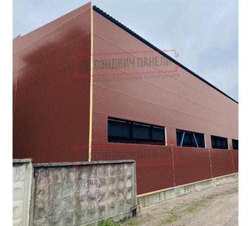 Сэндвич-панели двухслойные с минеральной ватой, ширина 1000 мм, толщина 20 мм, 0.5, RAL3009