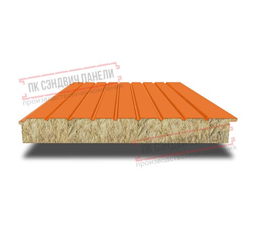 Сэндвич-панели двухслойные с минеральной ватой, ширина 1200 мм, толщина 80 мм, 0.5, RAL2004