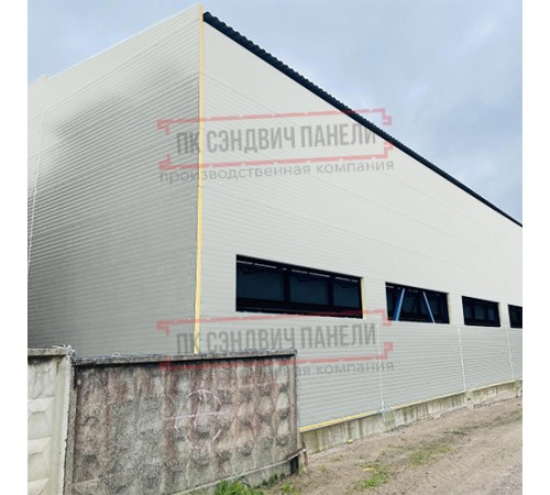 Сэндвич-панели двухслойные с минеральной ватой, ширина 1200 мм, толщина 20 мм, 0.5, RAL7047