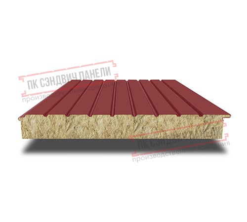 Сэндвич-панели двухслойные с минеральной ватой, ширина 1000 мм, толщина 100 мм, 0.5, RAL3011