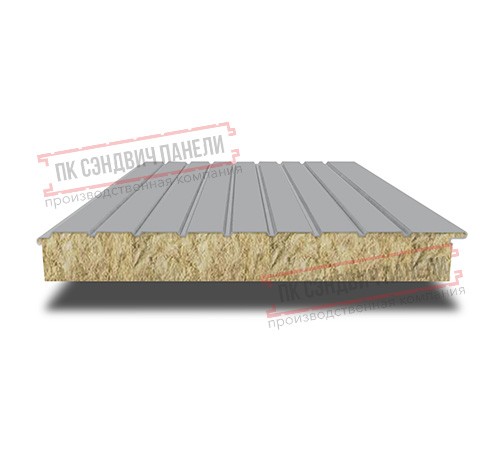 Сэндвич-панели двухслойные с минеральной ватой, ширина 1200 мм, толщина 50 мм, 0.5, RAL7004