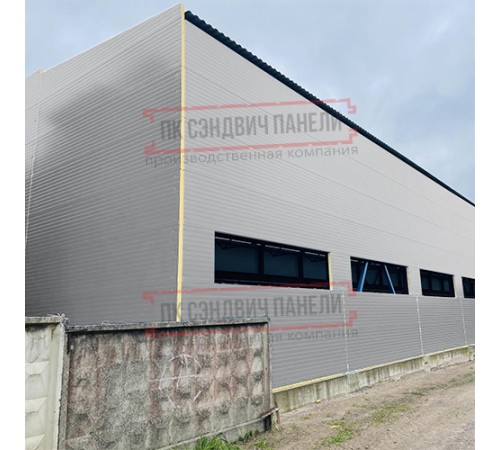 Сэндвич-панели двухслойные с минеральной ватой, ширина 1200 мм, толщина 50 мм, 0.5, RAL7004