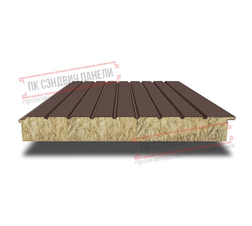 Сэндвич-панели двухслойные с минеральной ватой, ширина 1200 мм, толщина 40 мм, 0.5, RAL8017