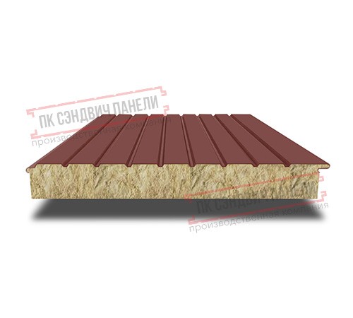 Сэндвич-панели двухслойные с минеральной ватой, ширина 1000 мм, толщина 120 мм, 0.5, RAL3009