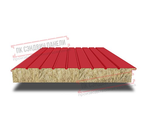Сэндвич-панели двухслойные с минеральной ватой, ширина 1000 мм, толщина 30 мм, 0.5, RAL3020