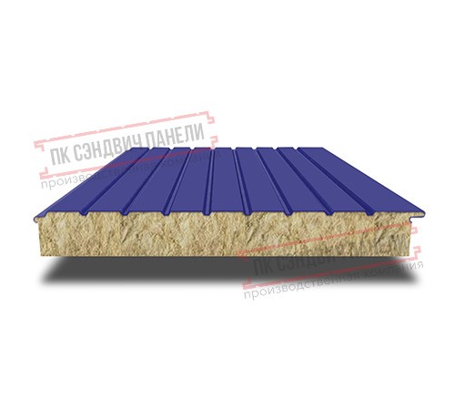 Сэндвич-панели двухслойные с минеральной ватой, ширина 1200 мм, толщина 100 мм, 0.5, RAL5002