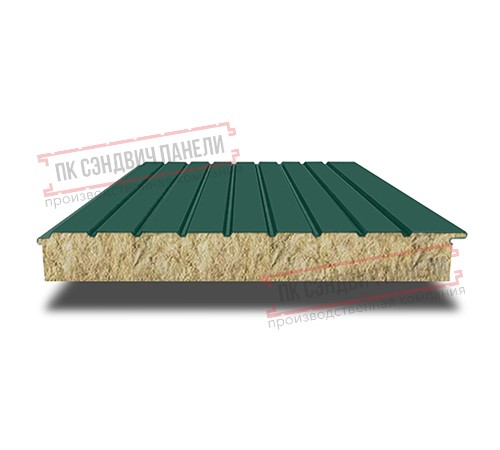 Сэндвич-панели двухслойные с минеральной ватой, ширина 1200 мм, толщина 20 мм, 0.5, RAL6005