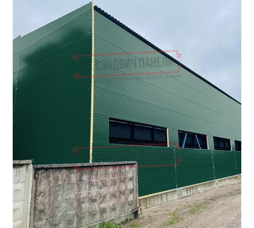 Сэндвич-панели двухслойные с минеральной ватой, ширина 1200 мм, толщина 20 мм, 0.5, RAL6005