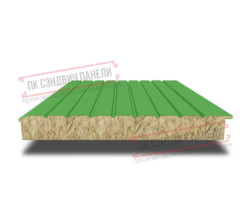 Сэндвич-панели двухслойные с минеральной ватой, ширина 1000 мм, толщина 40 мм, 0.5, RAL6018