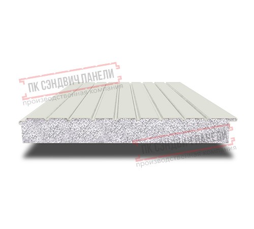 Сэндвич-панели двухслойные с пенополистиролом, ширина 1200 мм, толщина 10 мм, 0.5, RAL9002