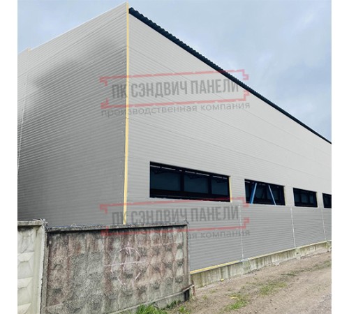 Сэндвич-панели двухслойные с пенополиуретаном, ширина 1000 мм, толщина 80 мм, 0.5, RAL9006