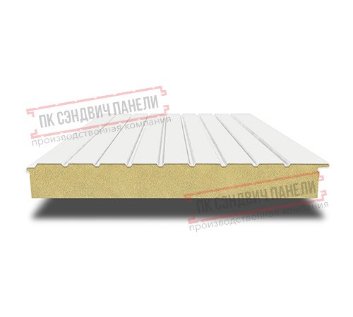 Сэндвич-панели двухслойные с пенополиуретаном, ширина 1000 мм, толщина 100 мм, 0.5, RAL9003