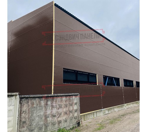 Сэндвич-панели двухслойные с пенополиуретаном, ширина 1000 мм, толщина 40 мм, 0.5, RAL8017