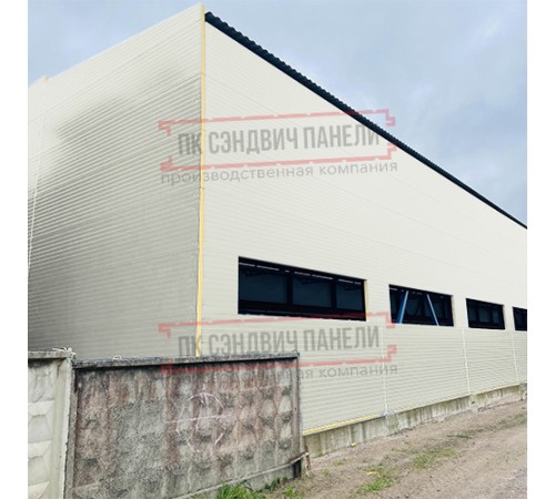 Сэндвич-панели двухслойные с пенополиизоциануратом, ширина 1000 мм, толщина 10 мм, 0.5, RAL9002